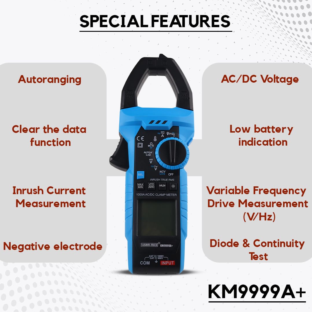 KUSAM-MECO KM 9999A+ AC/DC Digital Clamp meter