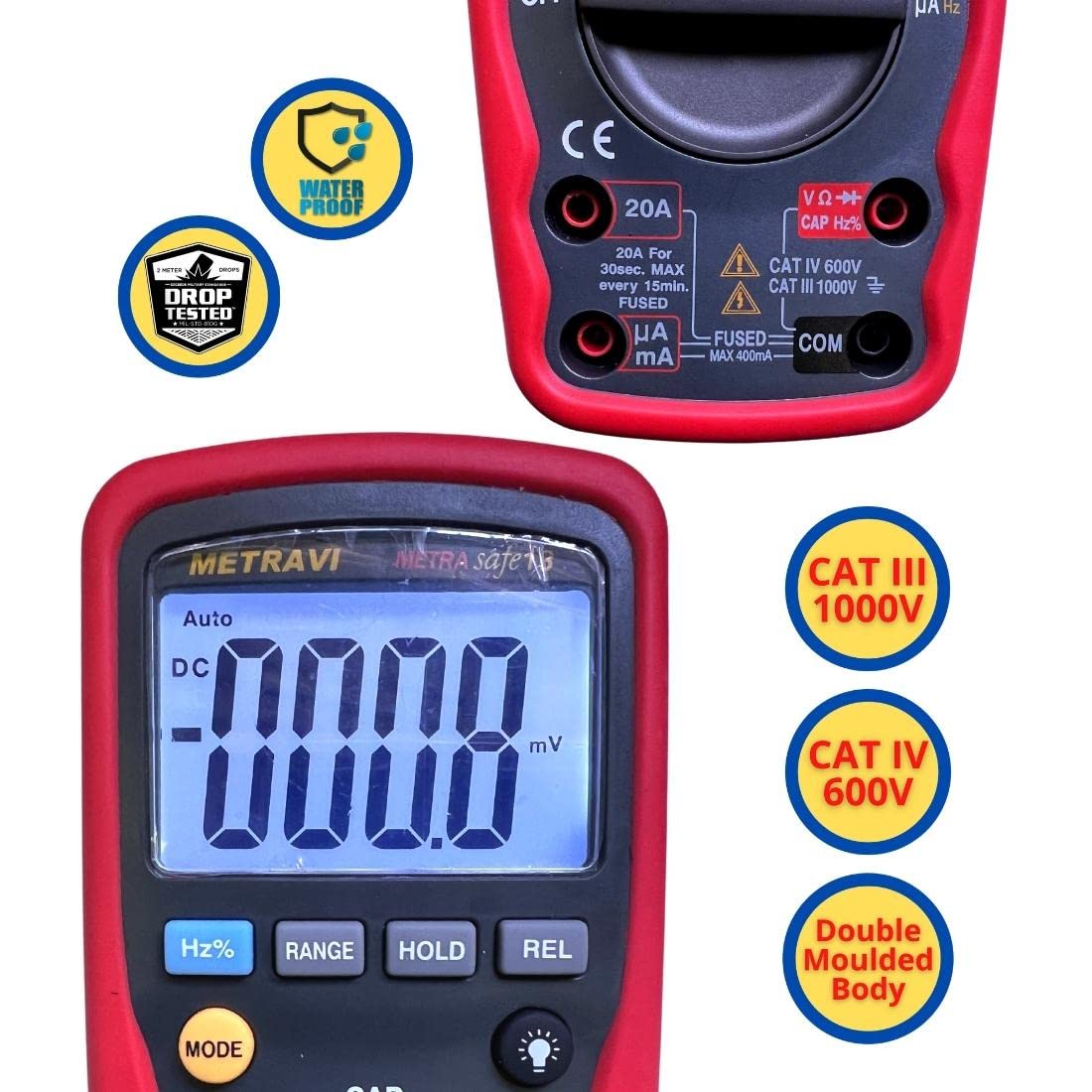Metravi Metrasafe-13 Digital Multimeter - fully-protected & IP67 waterproof