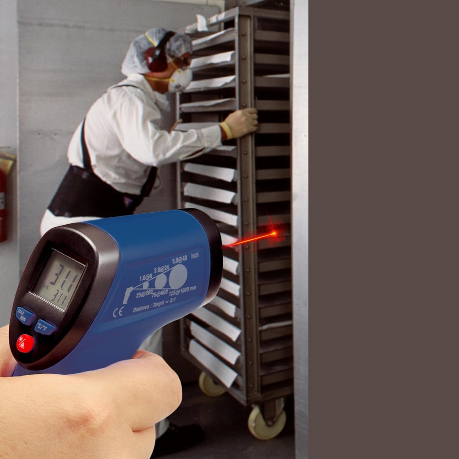 Metravi MT-1 ECO Industrial Infrared Thermometer for upto 550°C with high accuracy & laser pointer