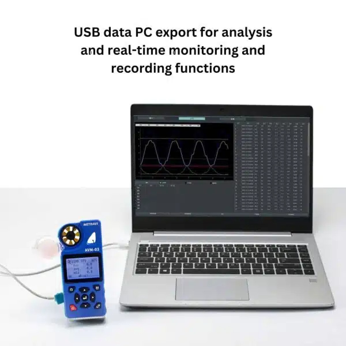Metravi AVM-03 Multifunction Anemometer with Datalogger and WiFi | USB Interface