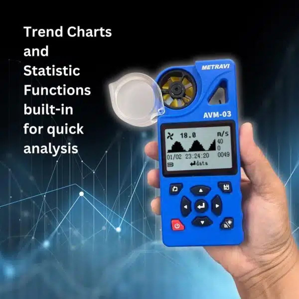 Metravi AVM-03 Multifunction Anemometer with Datalogger and WiFi | USB Interface