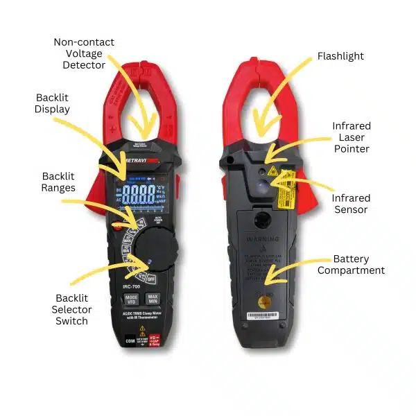 Metravi PRO IRC-700 Digital TRMS AC|DC Clamp Meter with IR Thermometer