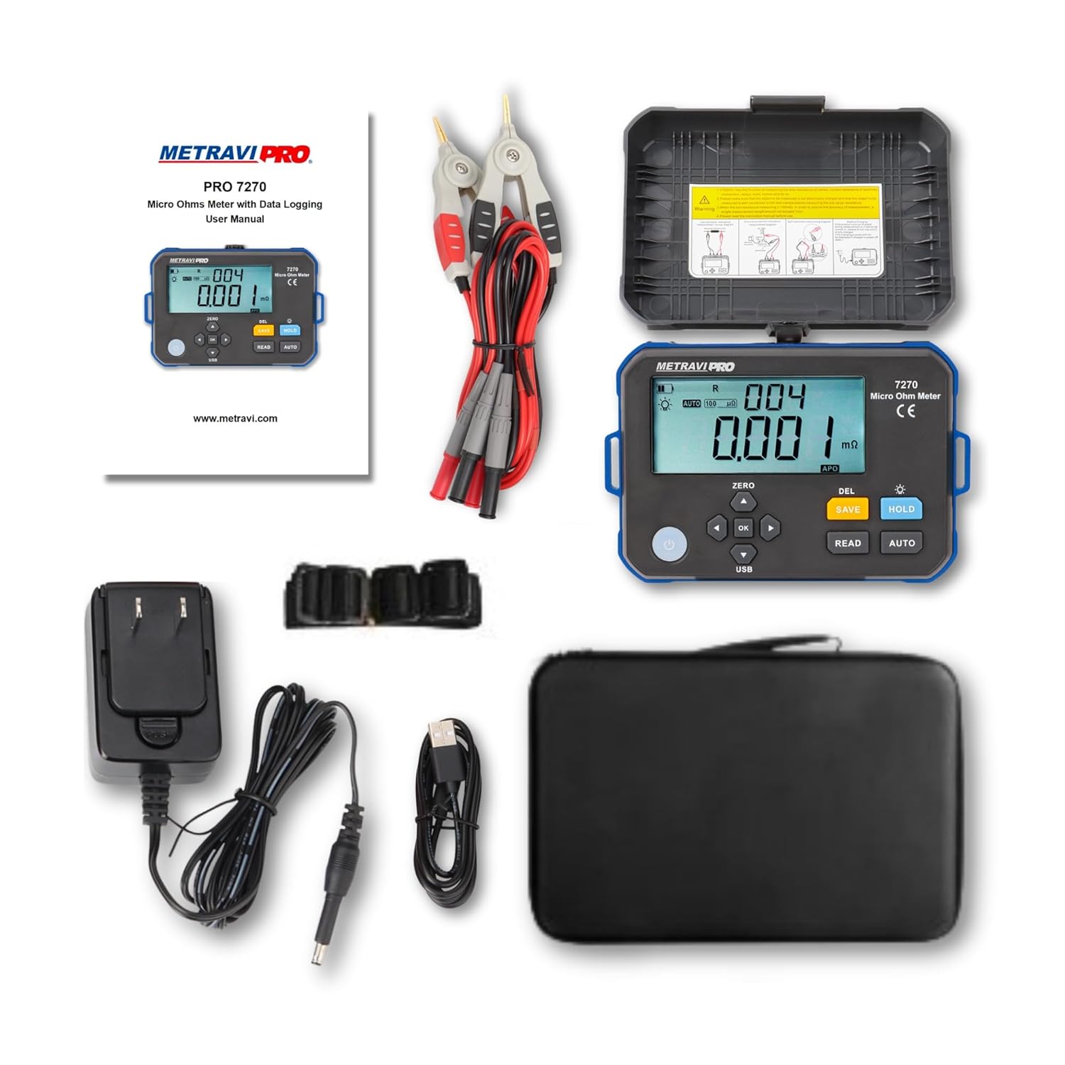 Metravi Pro 7270 1A Micro Ohms Meter with High Accuracy, Data Logging1A Micro Ohms Meter with High Accuracy, Data Logging