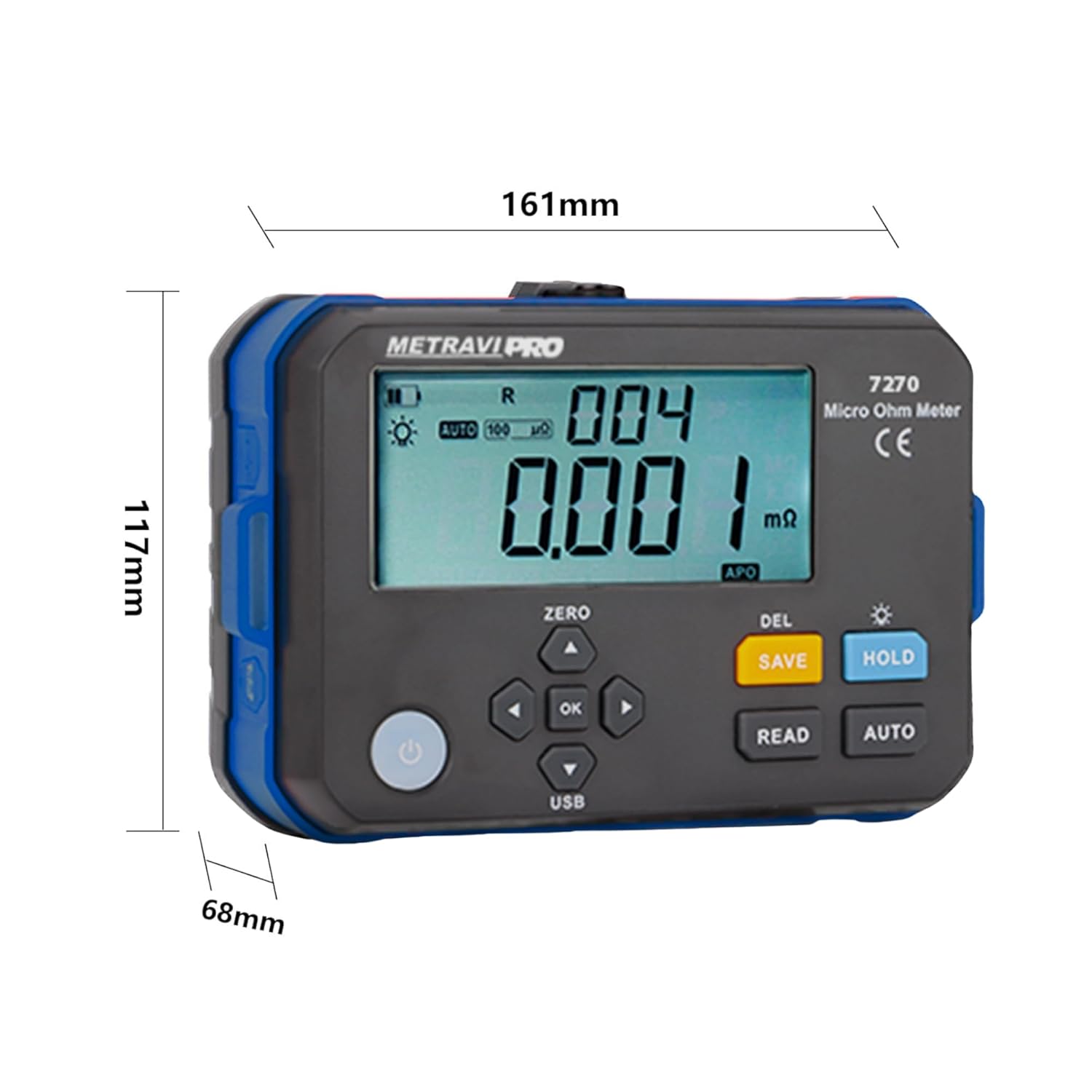 Metravi Pro 7270 1A Micro Ohms Meter with High Accuracy, Data Logging1A Micro Ohms Meter with High Accuracy, Data Logging