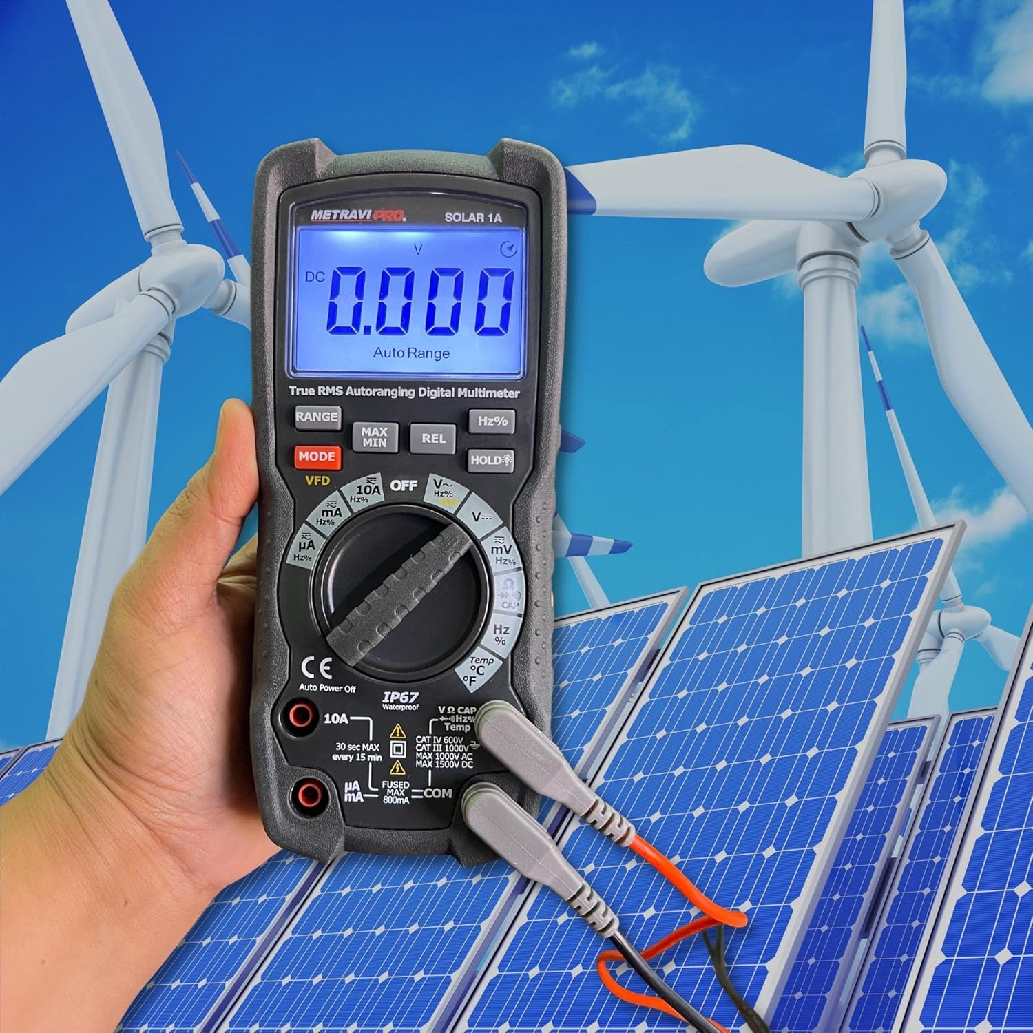 Metravi Pro Solar-1A Industrial Multimeter for upto 1500 VDC with TRMS