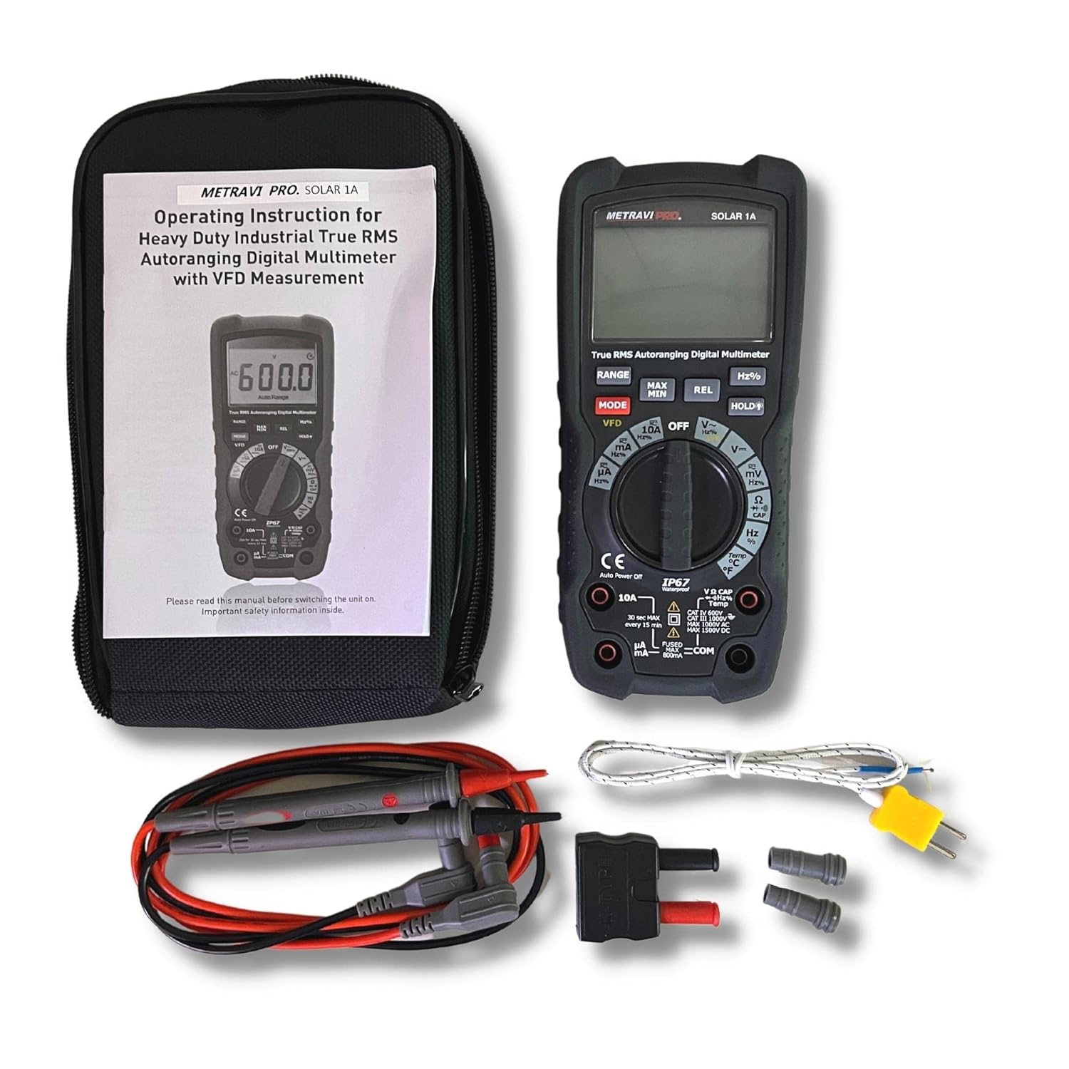 Metravi Pro Solar-1A Industrial Multimeter for upto 1500 VDC with TRMS