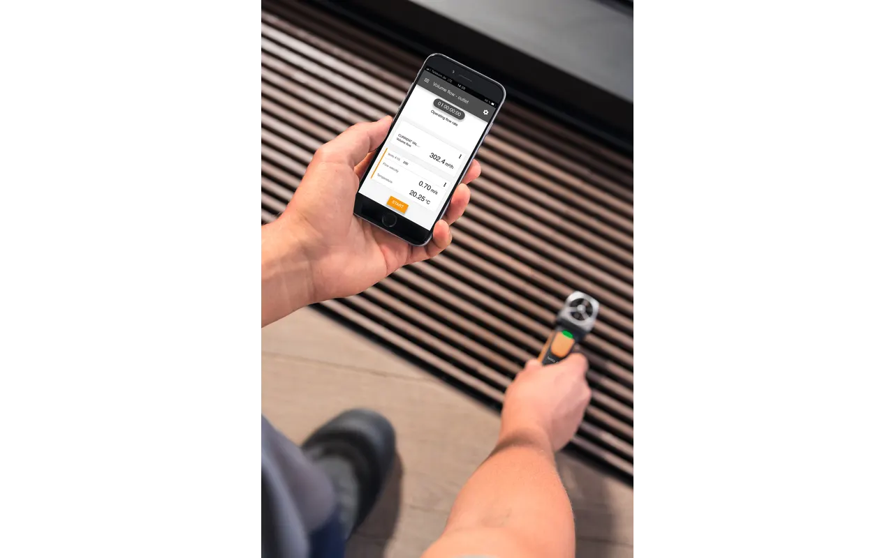 Testo 410i - vane anemometer with smartphone operation