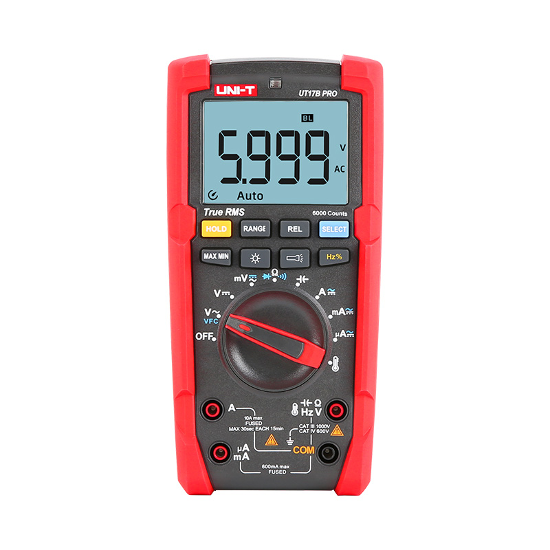 UNI-T UT17B PRO 6000 Count True-RMS Digital Multimeter with Temperature Probe