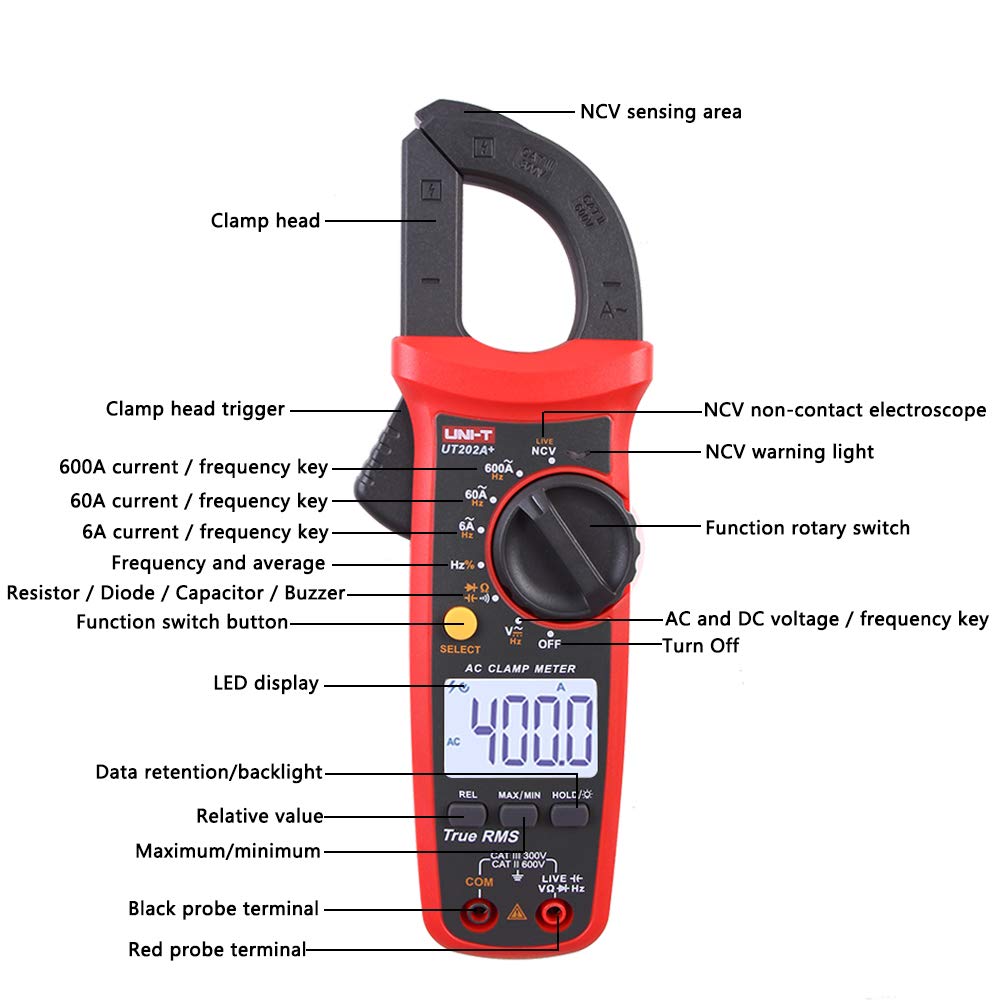 UNI-T UT202A+ Digital Clamp Meter
