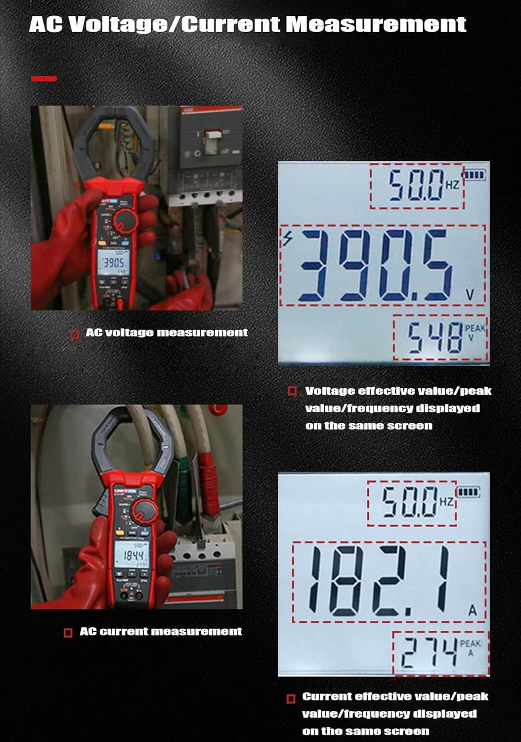 UNI-T UT219P Handheld Harmonic AC Power clamp Meter