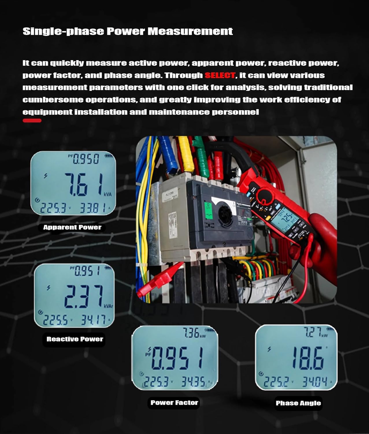 UNI-T UT219P Handheld Harmonic AC Power clamp Meter