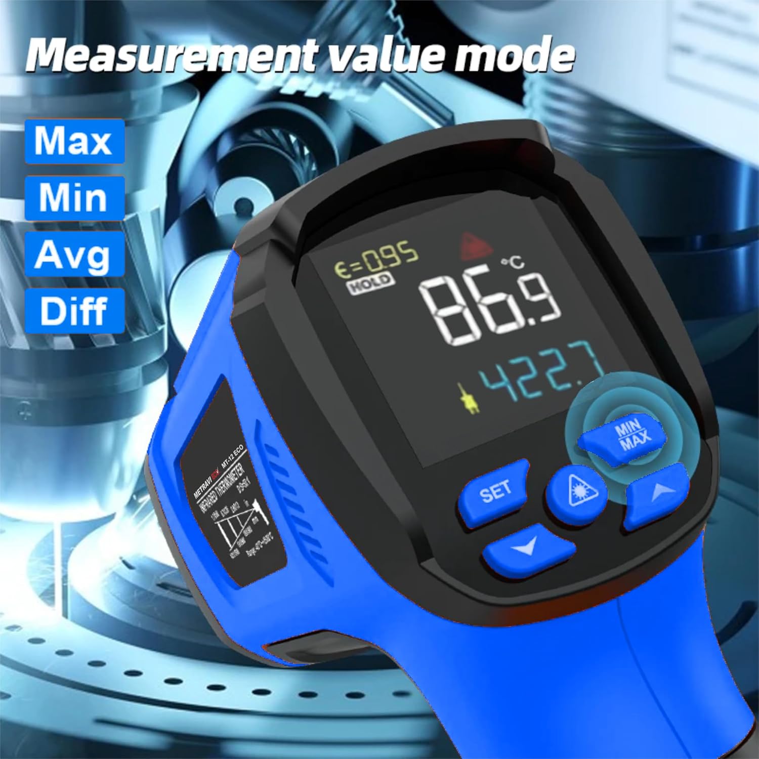 Metravi MT-12 ECO Industrial Non-contact Infrared Thermometer