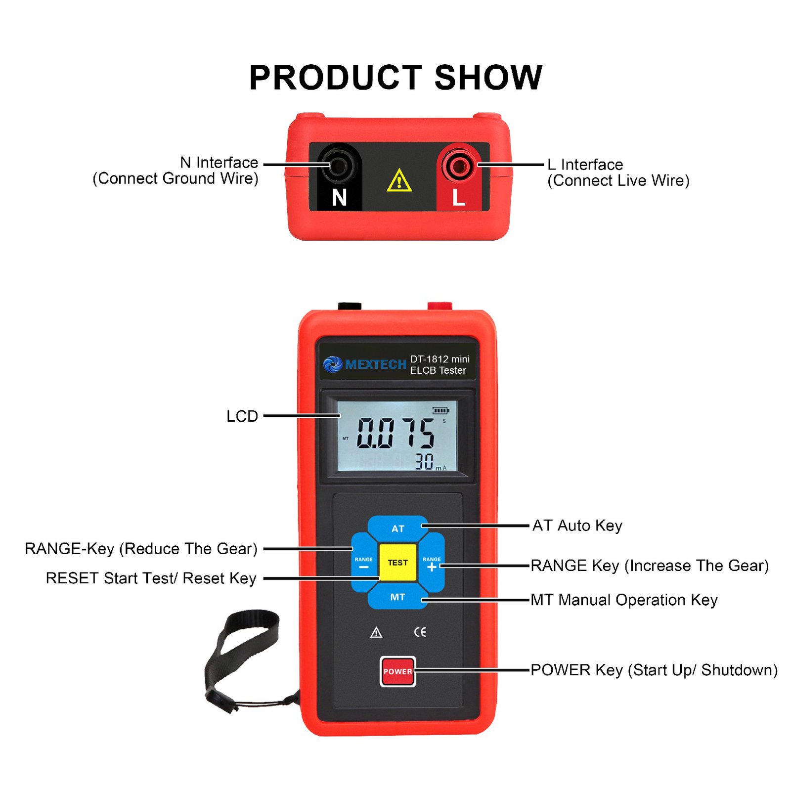 Mextech DT-1812 MINI ELCB Tester | RCD Tester